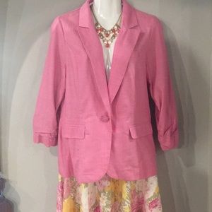 Pink Ruffle Back Blazer JrLarge